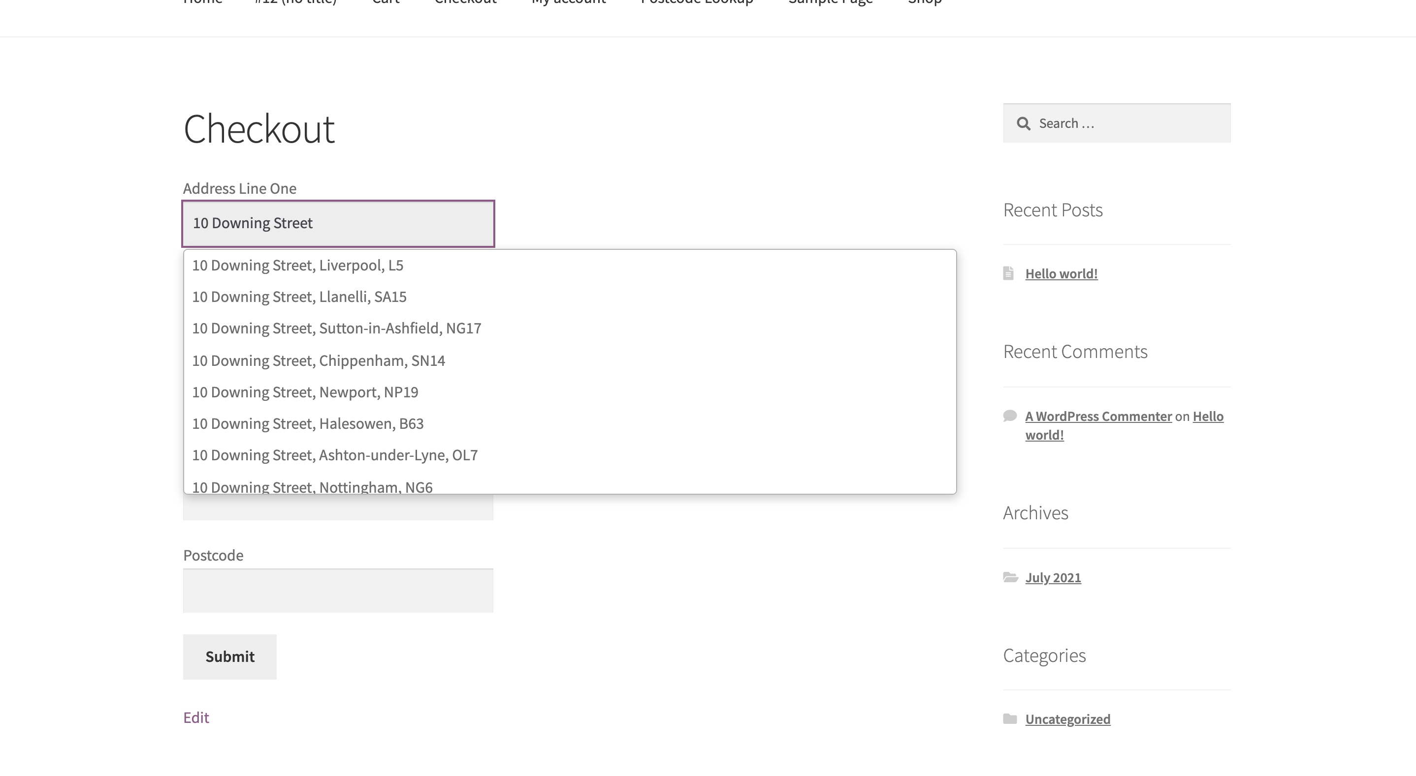 Activate Address Finder on your address collection forms-screenshot