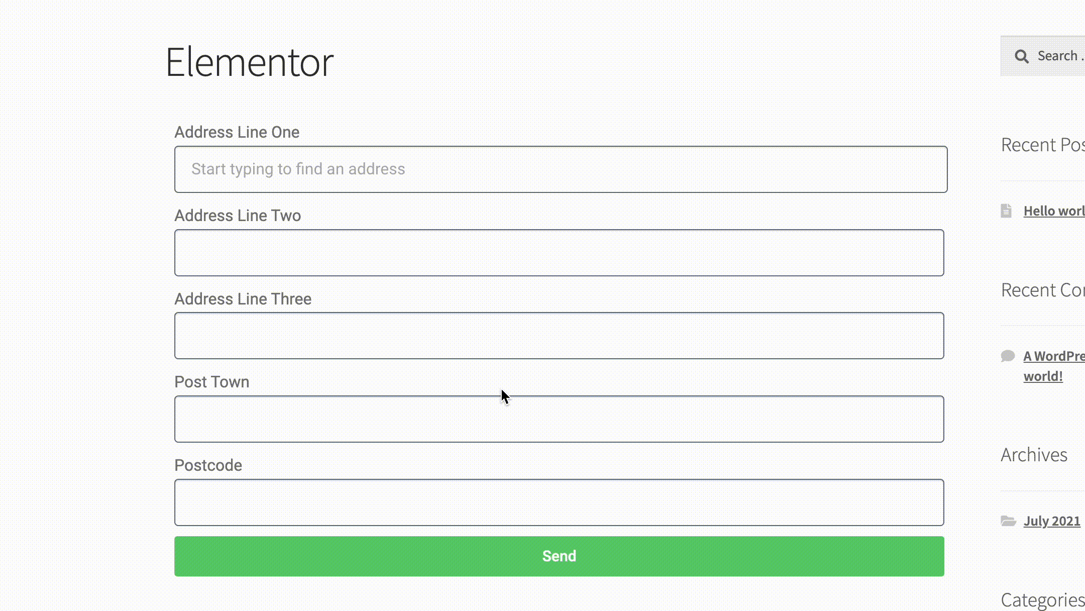 Activate Address Finder on your address collection form