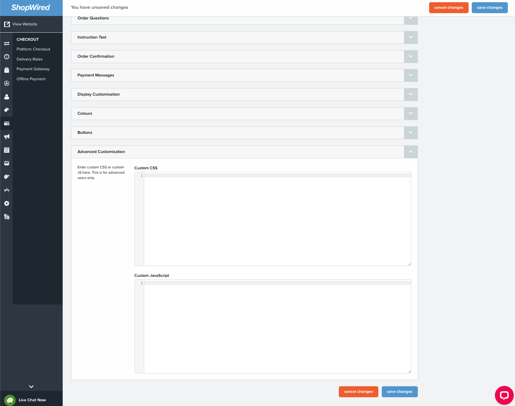 Insert configuration code-screenshot