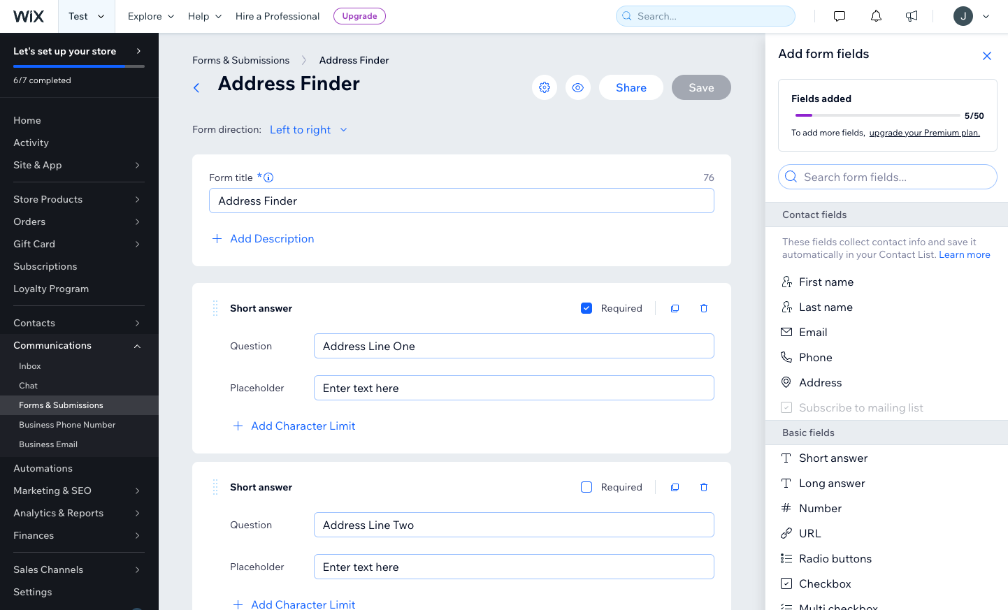 Create address fields-screenshot